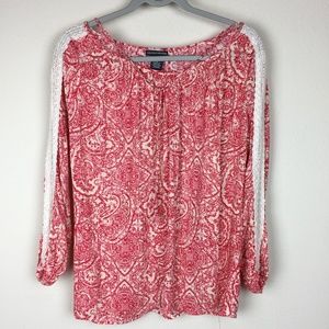 Chelsea & Theodore Lace Embroidered Long Sleeve XS